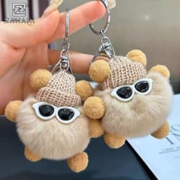 Móc Khoá Thú Bông Phụ Kiện Thời Trang Đáng Yêu Hình Thú Đeo Kính ZAMANI BAG PK17 7