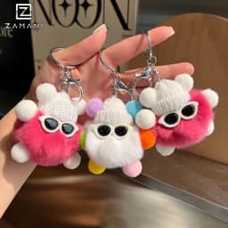 Móc Khoá Thú Bông Phụ Kiện Thời Trang Đáng Yêu Hình Thú Đeo Kính ZAMANI BAG PK17 1