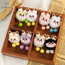 Phụ Kiện Túi Xách Móc Khoá Bông Xù Hình Mèo Dễ Thương ZAMANI PK18 1