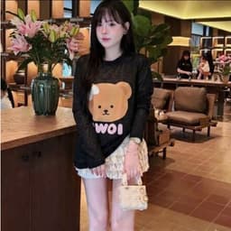 Áo thun nữ mỏng nhẹ chất giấy in hình gấu dễ thương tại FORMESTORE GD7 3
