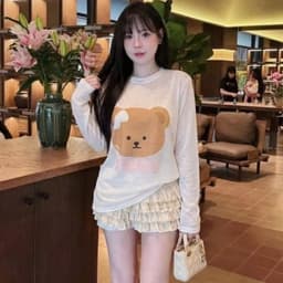 Áo thun nữ mỏng nhẹ chất giấy in hình gấu dễ thương tại FORMESTORE GD7 2