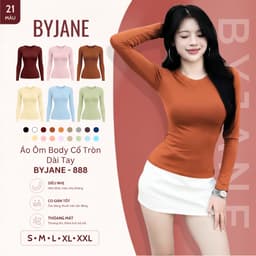 [ MÀU PASTEL ] Áo Thun Nữ Dài Tay Ôm Body Cổ Tròn Basic Co Giãn 4 Chiều Mềm Mịn BYJANE - 888 1