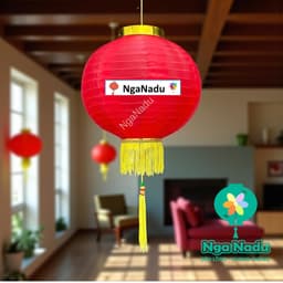 Đèn Lồng Vải Tròn CÓ RÂU Chống Nước  trang trí Tết Trung Thu,khai giảng,lễ hội trường học,nhà chùa,khu du lịch giá sỉ 4