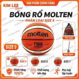 Quả bóng rổ da PU cao cấp Molten số 5 ,  6 ,  7  - tặng kim bơm và túi lưới 2