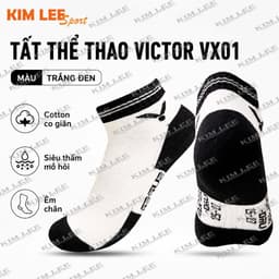 Tất (Vớ) cầu lông Victor - Tất thể thao Victor - Cotton siêu thấm, chống mùi mồ hôi VX01 3