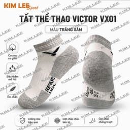 Tất (Vớ) cầu lông Victor - Tất thể thao Victor - Cotton siêu thấm, chống mùi mồ hôi VX01 4