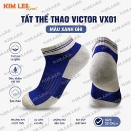 Tất (Vớ) cầu lông Victor - Tất thể thao Victor - Cotton siêu thấm, chống mùi mồ hôi VX01 8