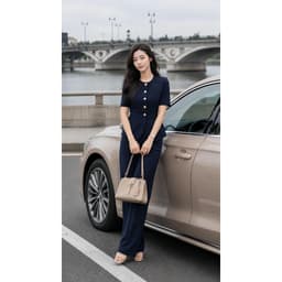 [VT250828] Set Bộ Công Sở Nữ Cao Cấp Áo Cổ Tròn Chiết Eo Quần Suông Dài Tôn Dáng Thanh Lịch 2