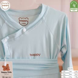 Combo 5 Bộ Quần Áo Sơ Sinh Cho Bé Trai Gái Dài Tay Happy Cạp Cao Petit Bamboo, Mềm Mịn Họa Tiết Xinh Xắn Size Từ 3-9Kg 2