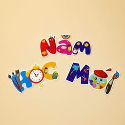 Sét trang trí bảng (Chào mừng phụ huynh học sinh, chào mừng năm học mới) chất liệu decal bóc dán chi tiết 3