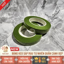 Cuộn băng keo sáp xanh nâu 1.2x30 làm hoa quấn cành trang trí handmade DIY - Hoa Sáp Nhà Bơ 2