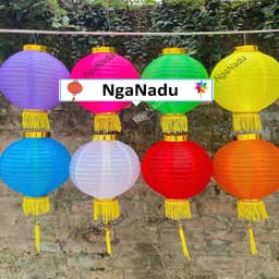 Đèn Lồng Vải Tròn CÓ RÂU Chống Nước  trang trí Tết Trung Thu,khai giảng,lễ hội trường học,nhà chùa,khu du lịch giá sỉ 8