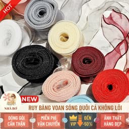 !! Ruy băng voan sóng ren bèo đuôi cá 4x10 tiết kiệm bó hoa bó quà cột nơ handmade - Hoa Sáp Nhà Bơ 1