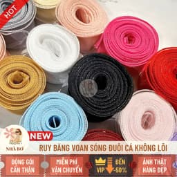 !! Ruy băng voan sóng ren bèo đuôi cá 4x10 tiết kiệm bó hoa bó quà cột nơ handmade - Hoa Sáp Nhà Bơ 2