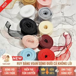 !! Ruy băng voan sóng ren bèo đuôi cá 4x10 tiết kiệm bó hoa bó quà cột nơ handmade - Hoa Sáp Nhà Bơ 3