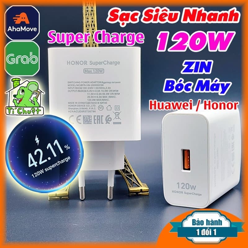 [Chính Hãng-Ảnh Thật] Sạc Siêu Nhanh 120W SuperCharge dùng cho Honor Magic 8 PRO ZIN Bóc Máy Huawei