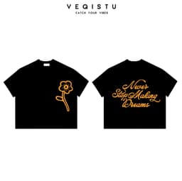 Áo Thun BOXY Local Brand VEQISTU "FLOWER", Áo Thun Boxy Form Rộng Unisex  250Gsm 100% Cotton 7