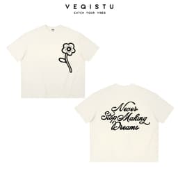 Áo Thun BOXY Local Brand VEQISTU "FLOWER", Áo Thun Boxy Form Rộng Unisex  250Gsm 100% Cotton 5