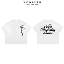 Áo Thun BOXY Local Brand VEQISTU "FLOWER", Áo Thun Boxy Form Rộng Unisex  250Gsm 100% Cotton 8