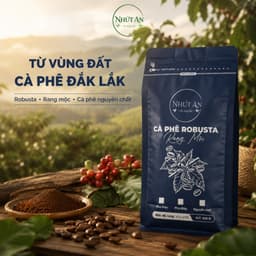 Cà Phê Xay Robusta Đặc Sản Đắk Lắk - Cà Phê Pha Phin, Pha Máy Đậm Đà, Hương Thơm Tự Nhiên 500g/1kg - Nhứt An 6