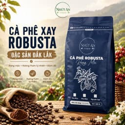 Cà Phê Xay Robusta Đặc Sản Đắk Lắk - Cà Phê Pha Phin, Pha Máy Đậm Đà, Hương Thơm Tự Nhiên 500g/1kg - Nhứt An 1