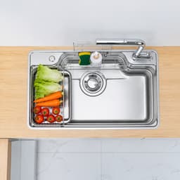 Chậu Rửa Bát NOBINOX LIKEN NL792D Inox 304 830x500mm Vân Linen Chống Xước Gờ Hạ Bậc Phụ Kiện Trượt Lòng Sâu 23cm 2