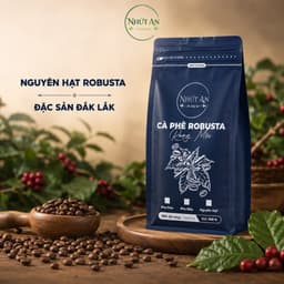 Cà Phê Hạt Robusta Đặc Sản Đắk Lắk - Hạt Cà Phê Đặc Sản Pha Phin, Pha Máy, Hương Thơm Tự Nhiên, Vị Đậm Đà  - Nhứt An 1