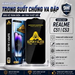 Kính cường lực Realme C53, C51 cao cấp thế hệ mới full màn miếng dán bảo vệ màn hình điện thoại khi rơi va đập 1