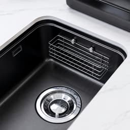 Chậu Rửa Bát NOBINOX NOVA A284B Inox 304 820x460mm Vân Volcanic PVD Đen Bát Rác Lệch Lớn Lòng Sâu 23cm Kiện 7