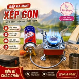 [ HÀNG XỊN ] Bếp ga du lịch mini  👉𝒌𝒆̀𝒎 𝒅𝒂̂𝒚 𝒅𝒂̂̃𝒏 𝒈𝒂𝒔 𝒂𝒏 𝒕𝒐𝒂̀𝒏 👉 dã ngoại gấp gọn đa năng tiện lợi 1