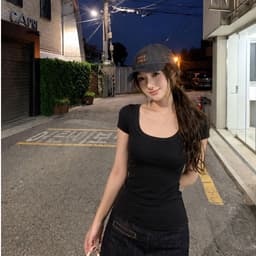 [Có Bigsize 45-85kg] Áo thun nữ cổ vuông Áo phong nữ tay ngắn gân tăm co giãn form ôm đẹp MS3002 6
