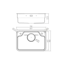Chậu Rửa Bát NOBINOX ARVO B370 Inox 304 Dày 1.2mm 700x480mm Vân Siêu Mịn Chống Xước Lòng Sâu 225mm Đủ Phụ Kiện 7