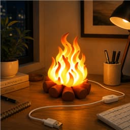 Đèn Decor Ngọn Lửa 3DLUXI, Đèn Ngủ, Decor Phòng Khách, Bàn Làm Việc In 3D Từ Nhựa PLA/PETG An Toàn 8