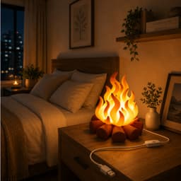 Đèn Decor Ngọn Lửa 3DLUXI, Đèn Ngủ, Decor Phòng Khách, Bàn Làm Việc In 3D Từ Nhựa PLA/PETG An Toàn 9