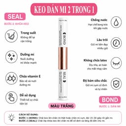 Keo dán mi 2in1 BOND & SEAL 10ml giữ chắc mi đến 72h và gel tháo mi REMOVER dành cho mi cụm, DIY và mi cặp (NM) 8