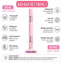 Keo dán mi 2in1 BOND & SEAL 10ml giữ chắc mi đến 72h và gel tháo mi REMOVER dành cho mi cụm, DIY và mi cặp (NM) 7