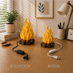 Đèn Decor Ngọn Lửa 3DLUXI, Đèn Ngủ, Decor Phòng Khách, Bàn Làm Việc In 3D Từ Nhựa PLA/PETG An Toàn 2