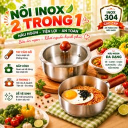 Nồi Quánh inox 304 mini đa năng nấu bột ăn dặm, cháo, mì, sữa tay cầm gỗ, Combo chảo mini dùng cho bếp từ, gas 8