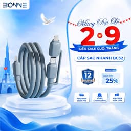 Cáp Sạc Nhanh 3in1 BC32 Bonne TECHNOLOGIQUE Chính Hãng – Hỗ Trợ Sạc Nhanh 65W Cho Điện Thoại, Laptop, Bảo Hành 12 Tháng 1
