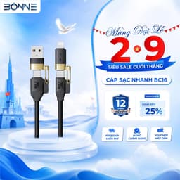 Dây Sạc Nhanh BC16 4in1 Công Suất 240W By Bonne TECHLONOGIQUE Chống Rối Sạc Điện Thoại & Máy Tính Bảo Hành 12 Tháng 1