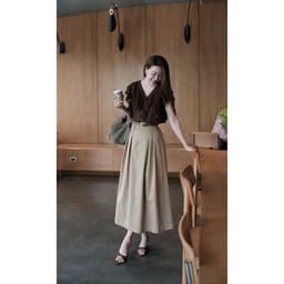 Áo Sơ Mi Nhún Bèo Nâu Choco Chất Chiffon Hàn MACI MCASMNA0396 Thời Trang Nữ Thiết Kế Độc Quyền 5