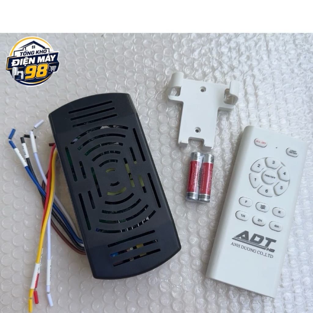 Bộ Mạch Vuông & Điều Khiển Quạt Trần ADT Động Cơ DC Chính Hãng Ánh Dương (Đầy Đủ Phụ Kiện: Remote+Mạch Thu+Giá Treo+Pin)
