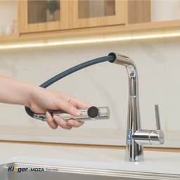 Vòi Rửa Bát Kluger KLF0013SC Dây Rút Nóng Lạnh Xoay 360° 2 Chế Độ Chrome Chính Hãng 6