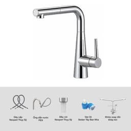 Vòi Rửa Bát Kluger KLF0013SC Dây Rút Nóng Lạnh Xoay 360° 2 Chế Độ Chrome Chính Hãng 2