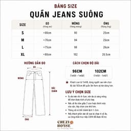 Quần Jean Nữ Ống Suông Thêu Thỏ Lưng Cao CHEZI HOUSE – Jean Mềm, Form Ống Vừa, Dài 96–102cm #8413-18 5
