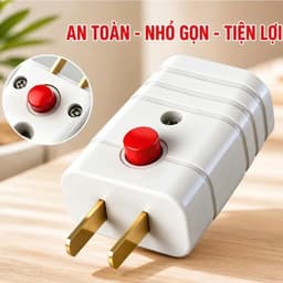 Phích Cắm Điện Có Công Tắc - Phích Cắm Có Công Tắc Hạn Chế Tia Lửa Điện 10A 250VCC, Chân Cắm Chắc Chắn. 3