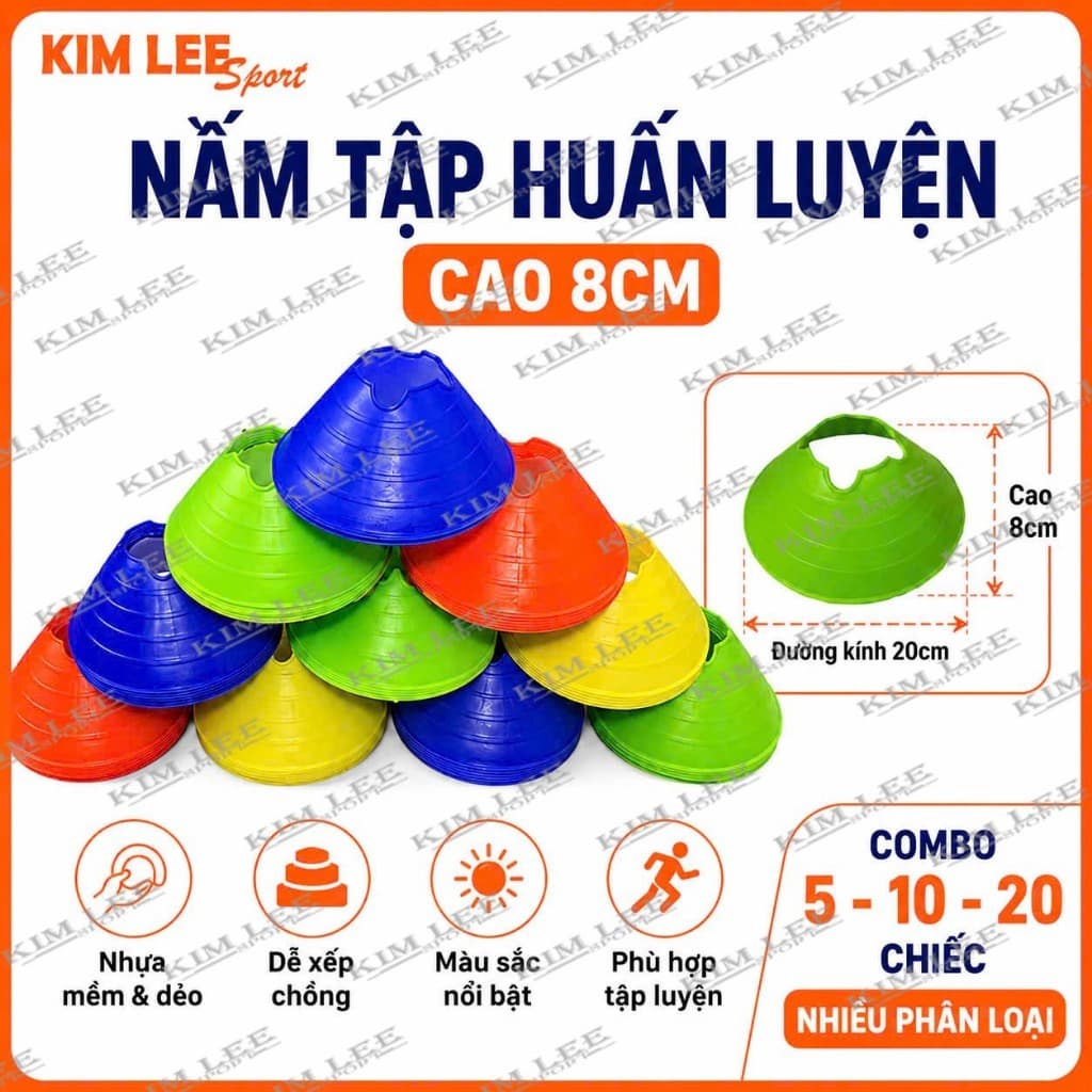 Combo 5, 10, 20 chiếc Nấm tập huấn luyện chiều cao 8cm (ko kèm móc treo)