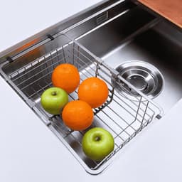 Chậu Rửa Bát 1 Hố NOBINOX LIRA NJ564D Inox 304 Dày 3.0+1.2mm 860x500mm Vân Linen Chống Xước Gờ Hạ Bậc Lòng Sâu 210mm 2