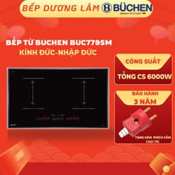 (Quạt sên, bụng nhựa)Bếp từ đôi BUCHEN 779SM | Nhập khẩu nguyên chiếc Đức | Kính Đức | Bảo hành 3 năm 1