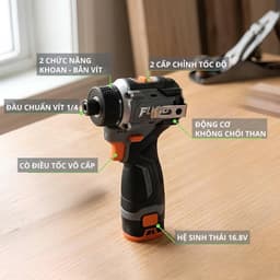 Máy Chuyên Vít Trượt Pin Fuho FH-VT75PRO, Lực Siết 75Nm, 24 Cấp Trượt, Gọn Nhẹ Tiện Lợi, Động Cơ Không Chổi Than 5
